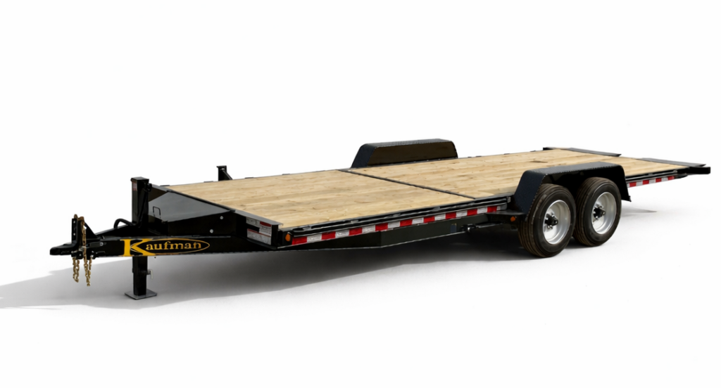 Kaufman 22-foot wood-deck tilt equipment trailer